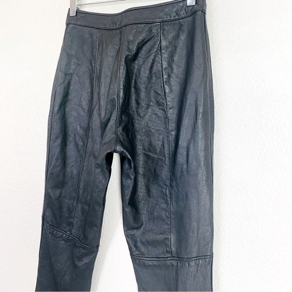 Vintage Maxima Wilson’s Leather Black Moto Pants Size 6 - Picture 4 of 7